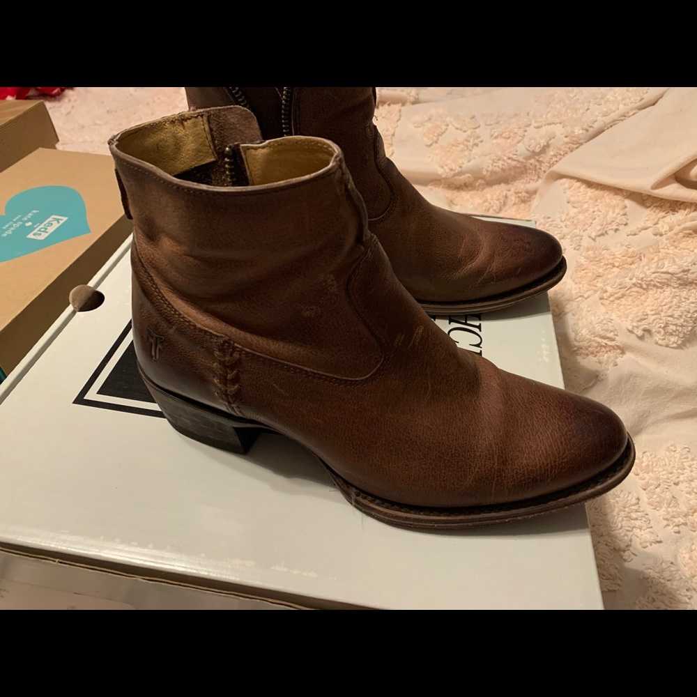 Frye Boots Diana Stitch Cognac Size 7